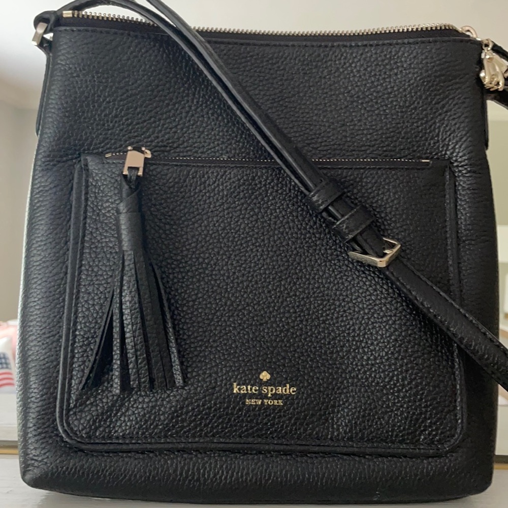 Black Kate Spade cross body bag.